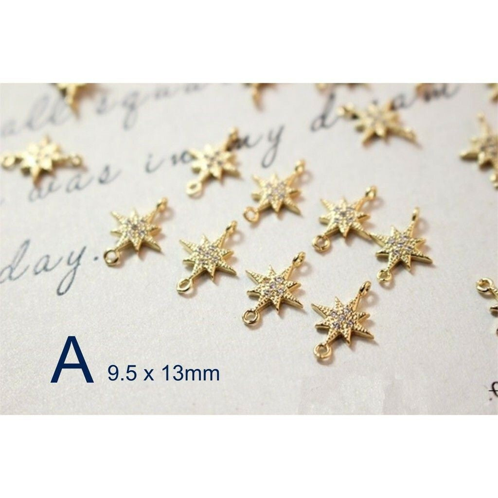 Sparkle Star Pendant 1 Pc -18k Rolled Gold