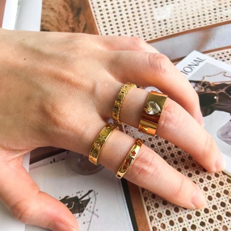 Love Ring Star 1pcs - Stainless steel