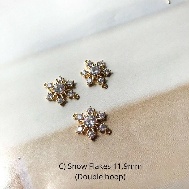 Sparkle Double Hook Petals/Chandelier/Snow Flake/Flower- 14K Rolled Gold