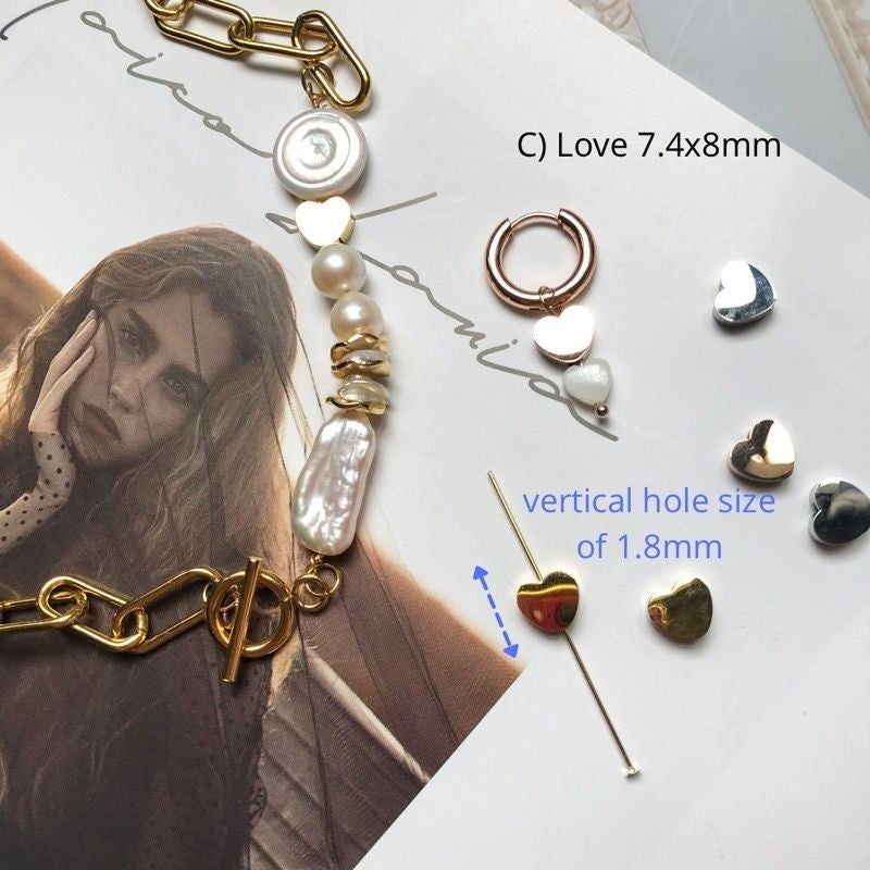 Love With Horizontal/Vertical Hole 1Pc - Stainless Steel