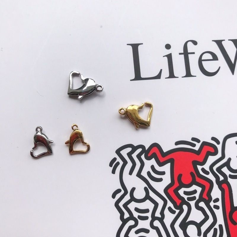 [Ending] Stainless steel heart-shaped love lobster clasp 1pc