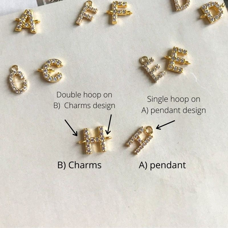 A - T Alphabet Letter Initial Pendant 1pc - 18k Rolled Gold
