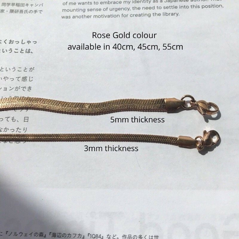Flat Snake Chain Necklace 1Pc - Stainless Steel