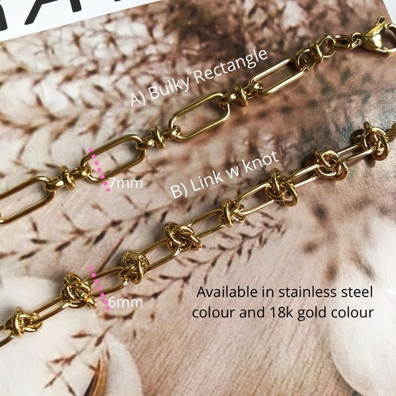 DIY Chain: Bulky Necklace 45cm/ Plain Chain 50cm - Stainless Steel
