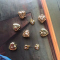 Heart Shape Love Pendants with Gemstones 1Pc - 14K Rolled Gold