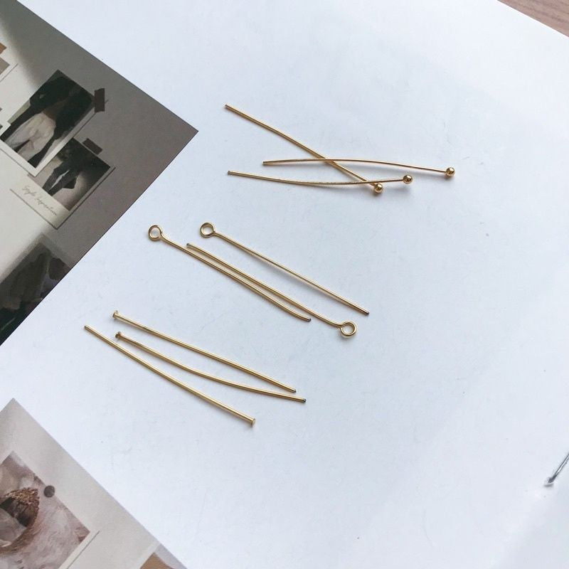 Gold pin needle -  Gold Filled/ Stainless steel (PVD coating)