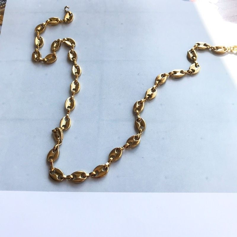 DIY Chain: Double hole Mariner coffee been chain - PVD stainless steel