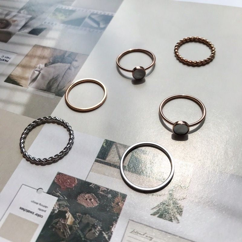 Plain/Braided/Sparkle/ Rosegold Opal ring 1pcs - Stainless steel