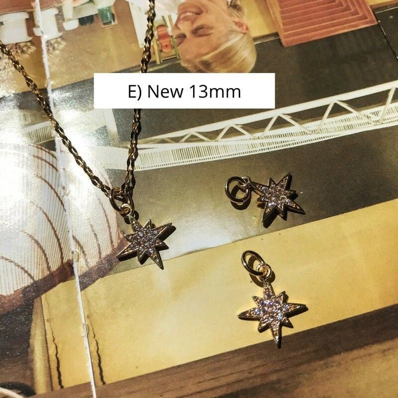 Large Sparkle Star with Blue Gemstones Opal shell - 18k Rolled Gold