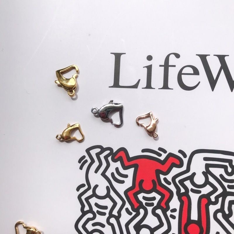 [Ending] Stainless steel heart-shaped love lobster clasp 1pc