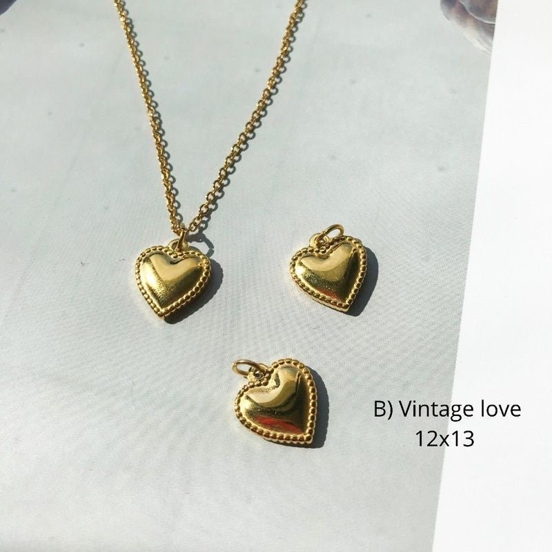 Love/ Oval Pendant 1 Pc - Stainless Steel (PVD coating)