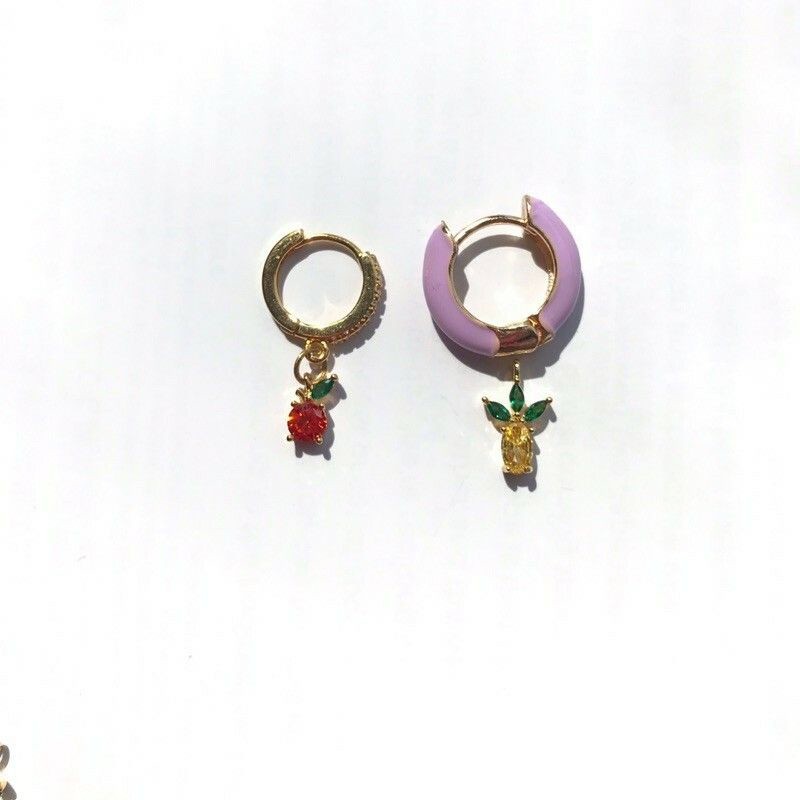 Fruit Cute Pendant 1 Pc- 14K Rolled Gold & Zirconia
