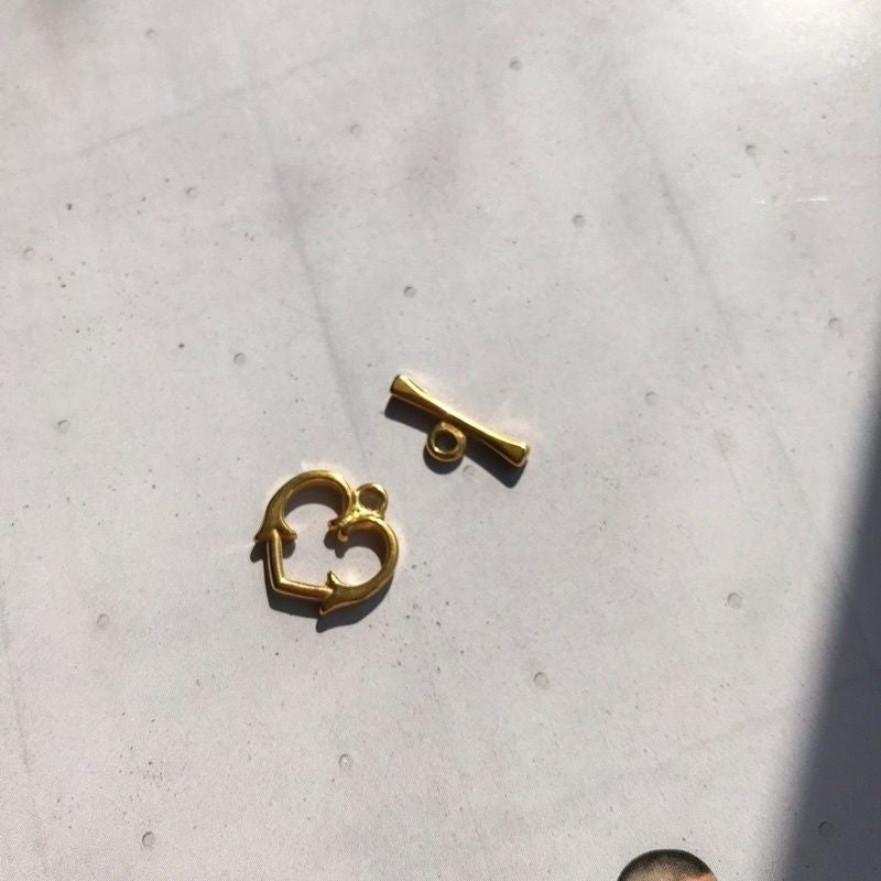 OT toggle 18k gold 1 set - Gold Stainless Steel ot ending clasp
