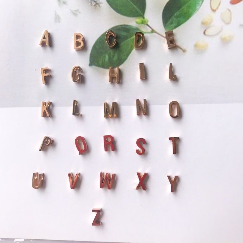Q-Z Letter Charms Initial Pendant 1Pc - Stainless Steel