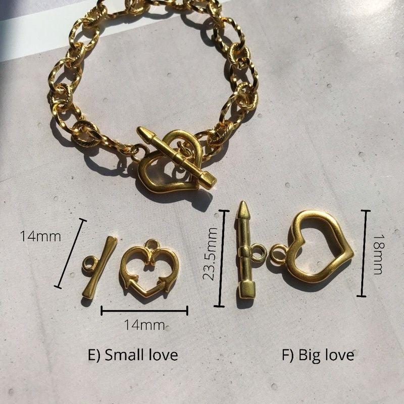 OT toggle 18k gold 1 set - Gold Stainless Steel ot ending clasp