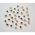 Little Round Gemstones Zirconia Charms 1Pc - 14K Rolled Gold