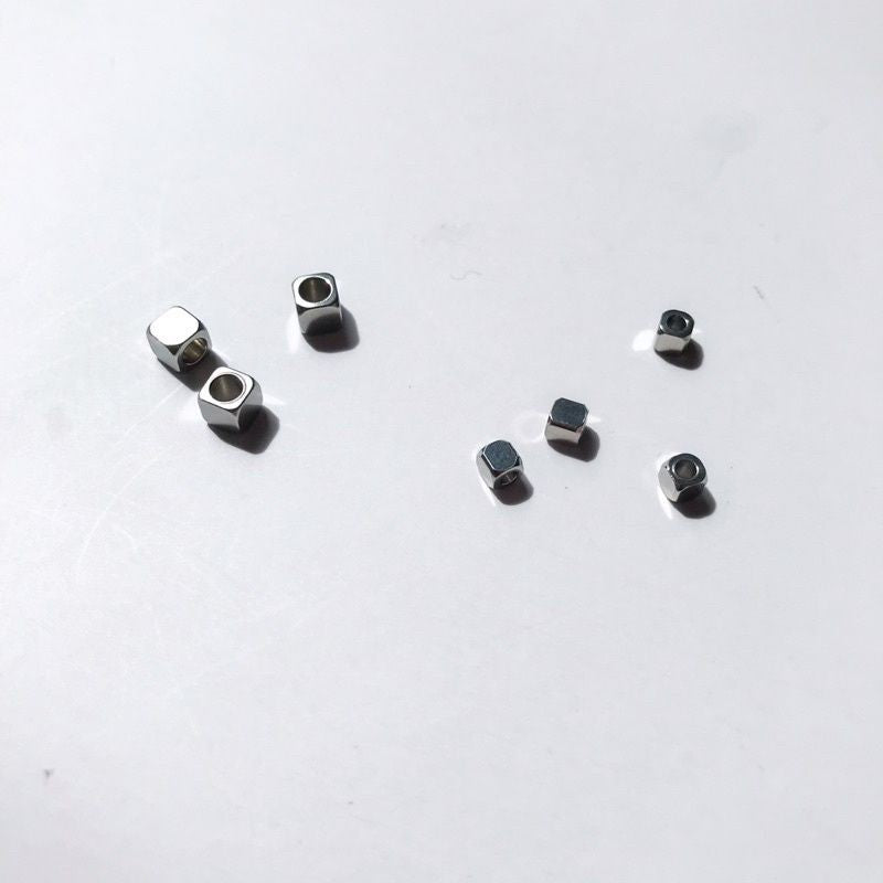 Square beads 10pcs spacer bead- Stainless steel