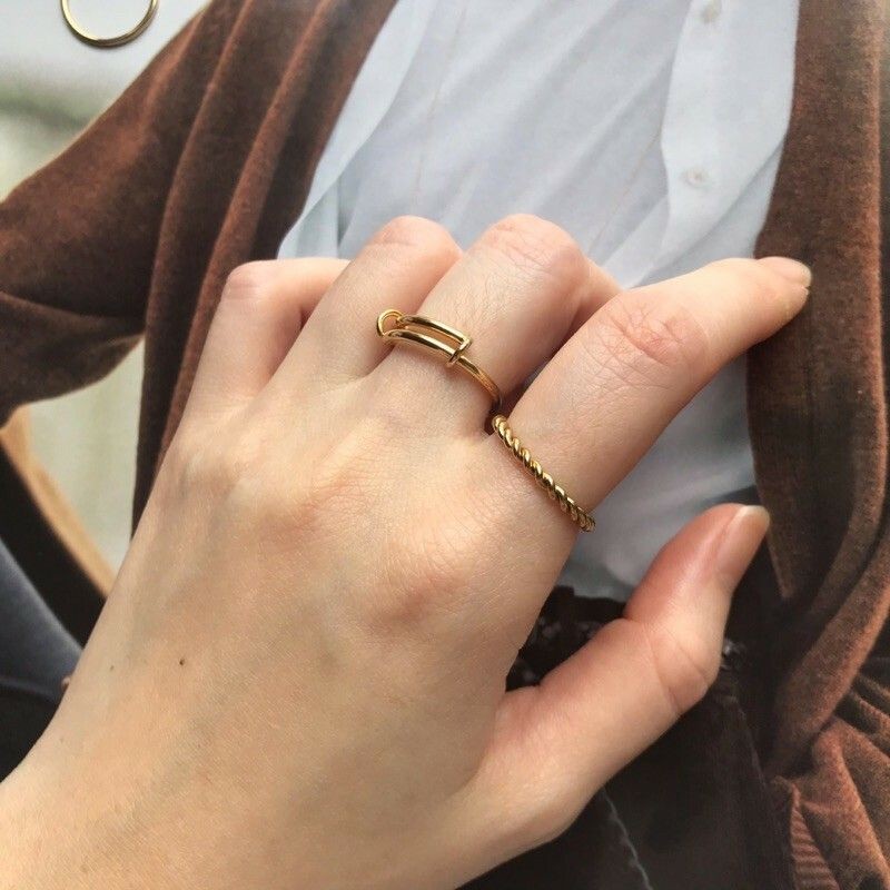 Plain ring - 18k gold stainless steel