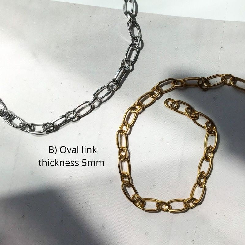 DIY Chain: Stainless steel Braided Oval/Oval link/ Twisted Figaro Chain