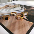 White Black Ring 1pcs - Stainless steel