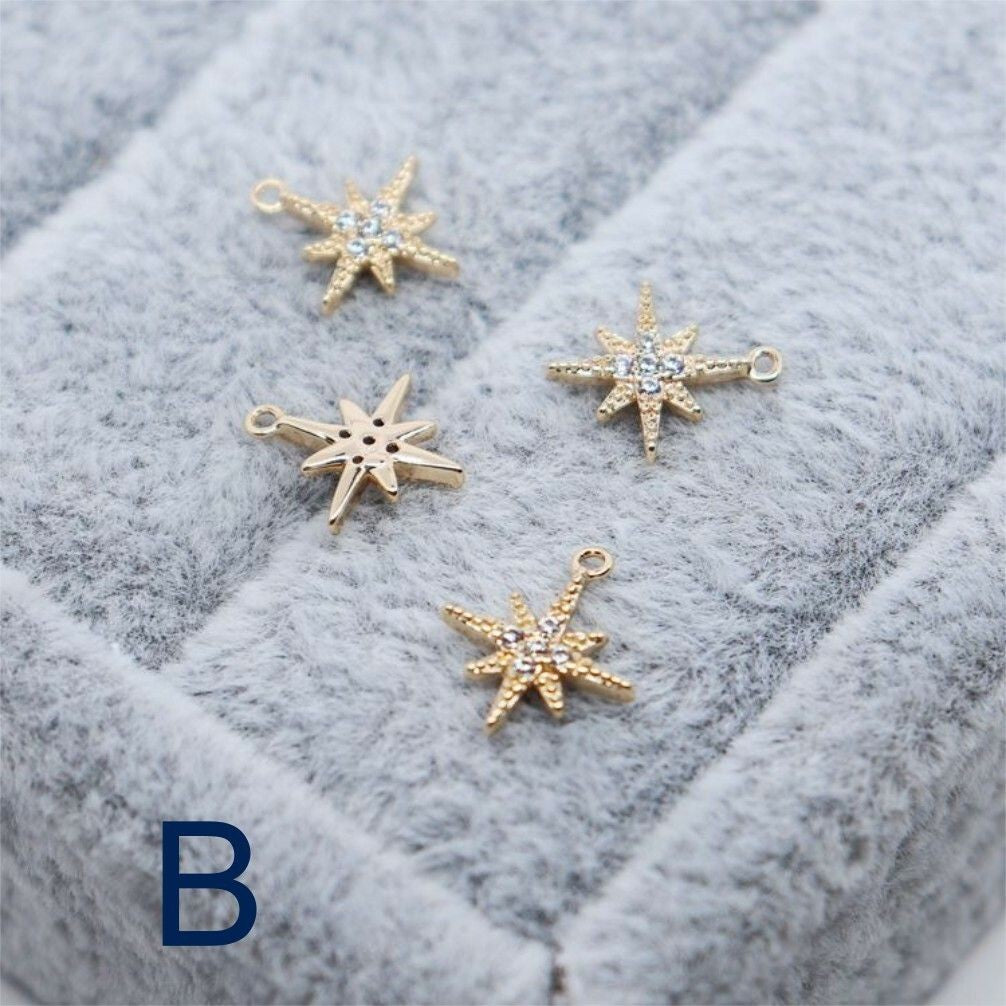 Sparkle Star Pendant 1 Pc -18k Rolled Gold