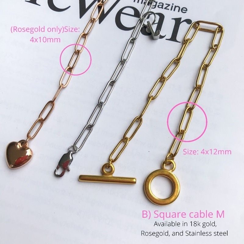DIY Chain: Stainless steel Square Cable Chain