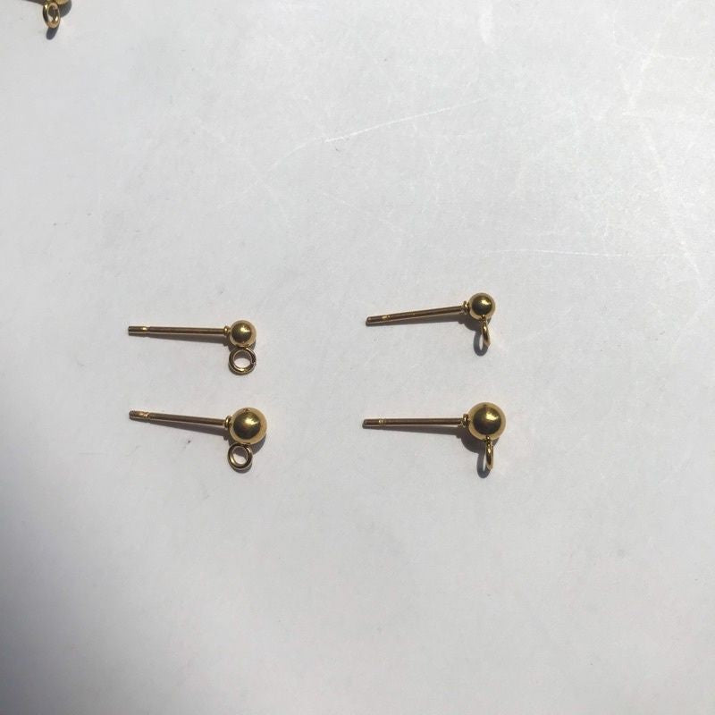 Beads Earring Stud 1 pair - Stainless Steel