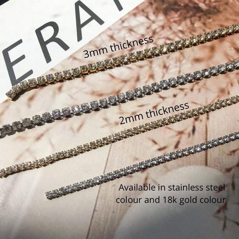 DIY Chain: Stainless steel Diamond Chain Tennis Chain