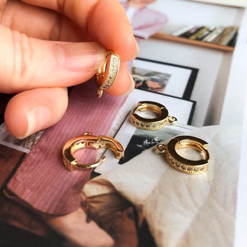 DIY Diamond Huggies [1pc] - Stainless Steel/ 14K Rolled Gold