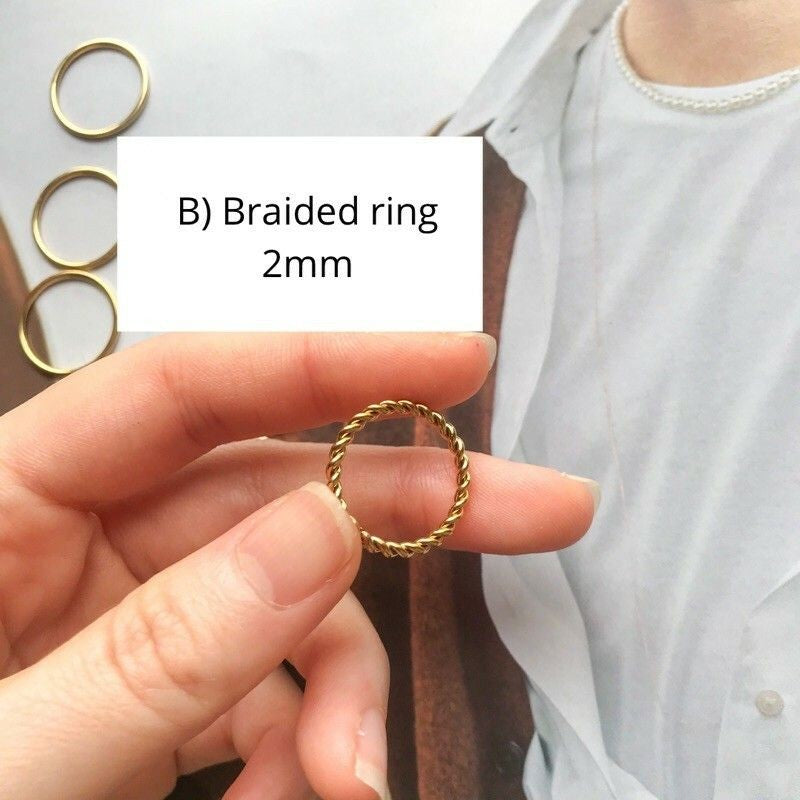 Plain ring - 18k gold stainless steel