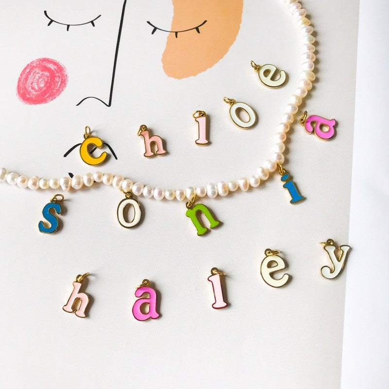 Colourful letter in stainless steel material 1 pc/ DIY personalised name letter alphabet pendant