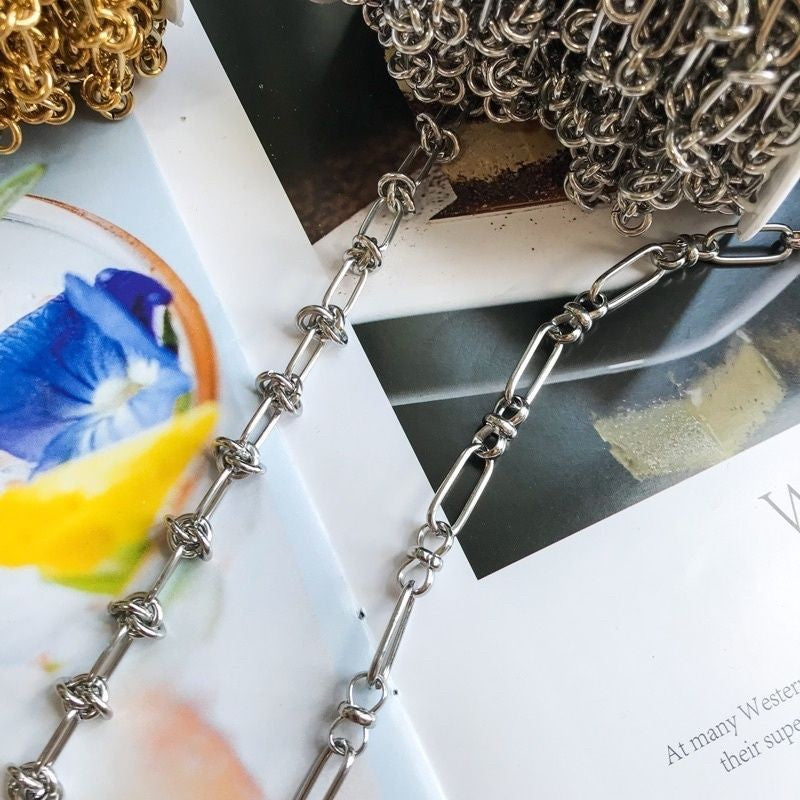 DIY Chain: Bulky Necklace 45cm/ Plain Chain 50cm - Stainless Steel