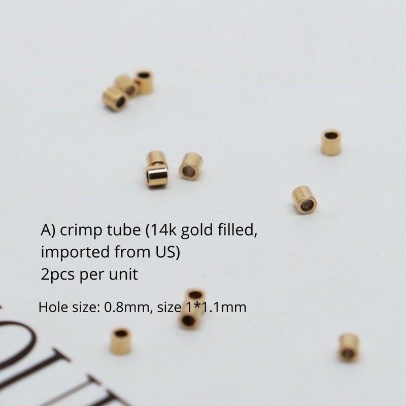 Crimp Tube 2pcs - 14k Gold-Filled/ 925 Silver