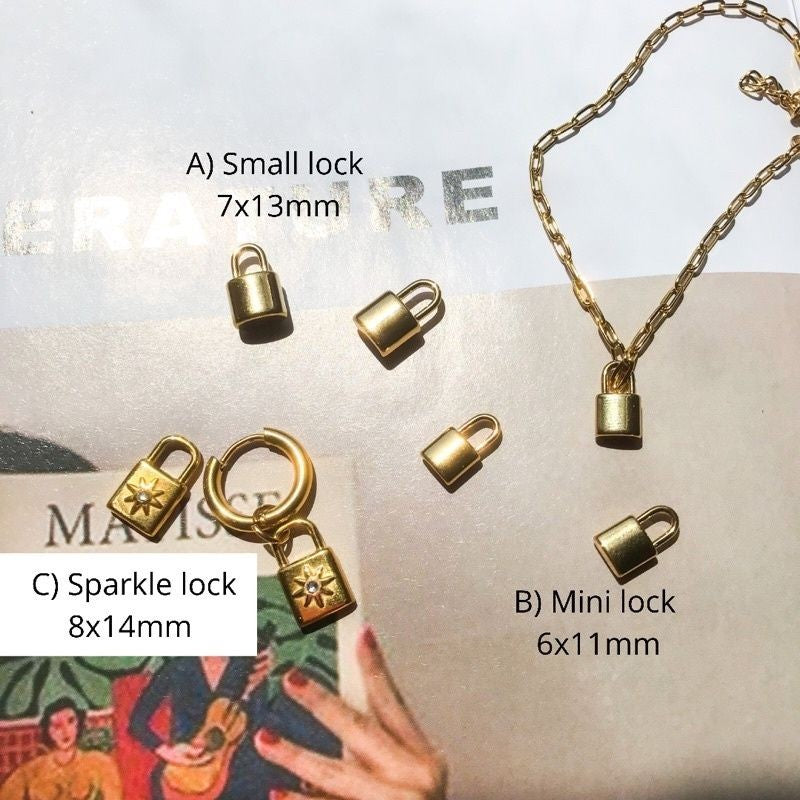 Mini Lock Pendant 1 Pc - Stainless Steel
