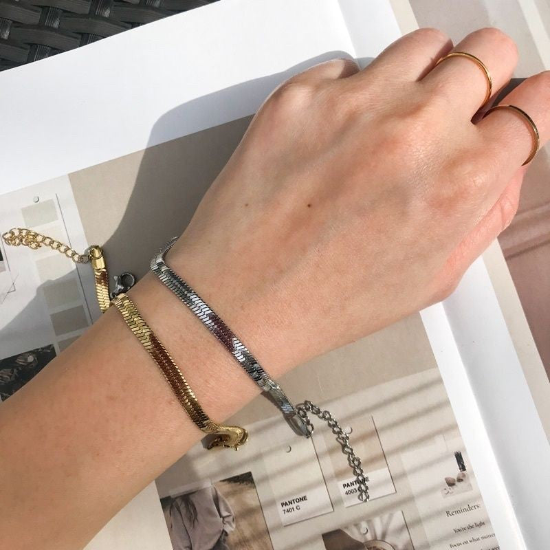 Snake Chain Bracelet/ Stainless Steel/ Rope Chain Bracelet - Stainless Steel