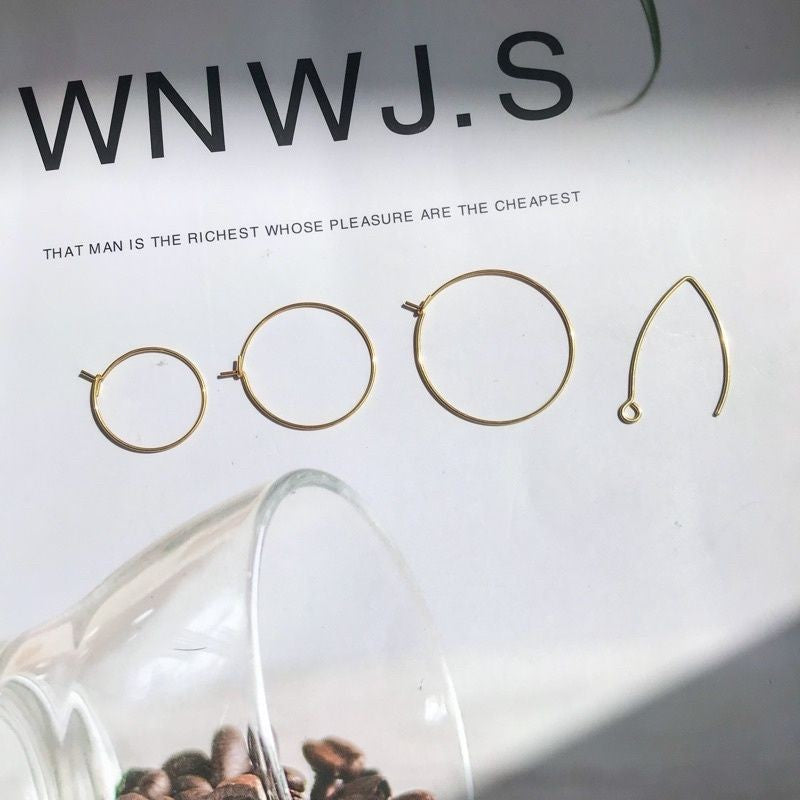 Wire Hoop/ Hoop Thin Earrings 1Pair - Stainless Steel