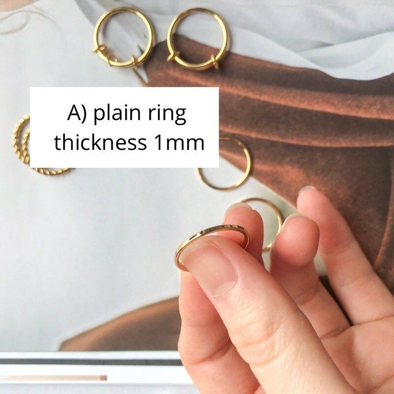 Plain ring - 18k gold stainless steel