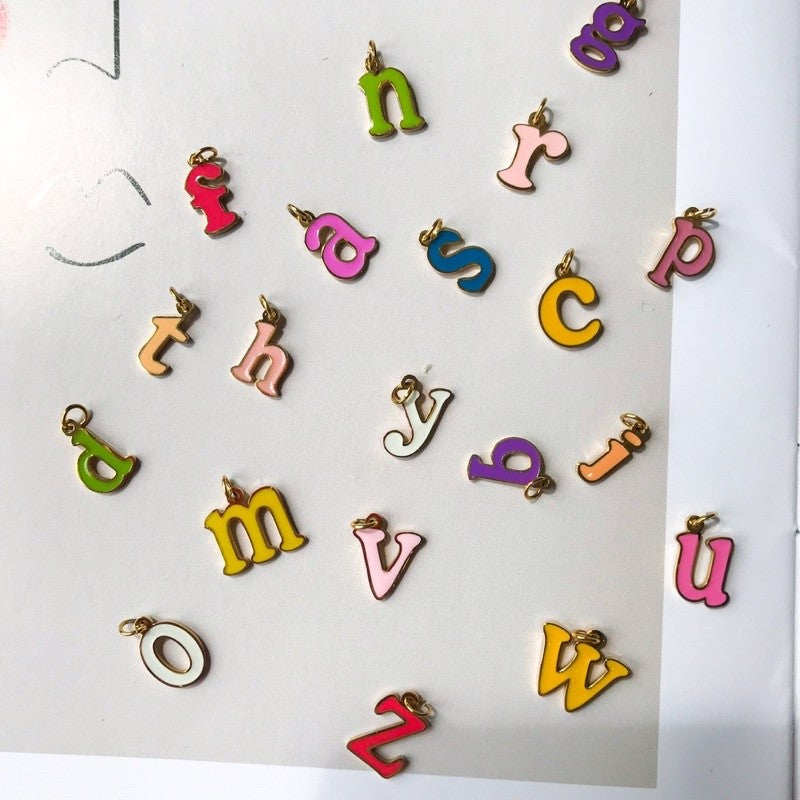 Colourful letter in stainless steel material 1 pc/ DIY personalised name letter alphabet pendant
