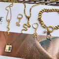Snake Pendant 1Pc - 14K Rolled Gold/ Stainless Steel