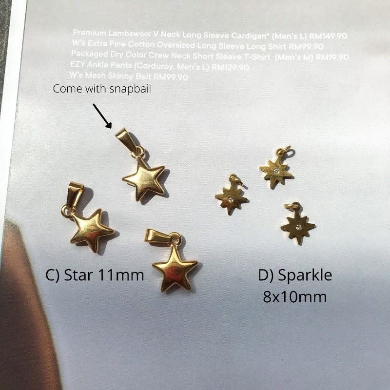 Moon Star Sun Pendant 1Pc - Stainless Steel