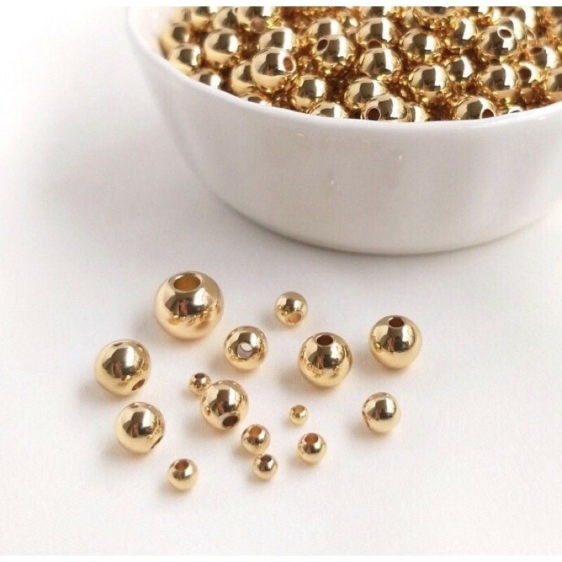 2.5mm/3mm/4mm beads 10pcs - 14K Rolled Gold/ Gold Filled