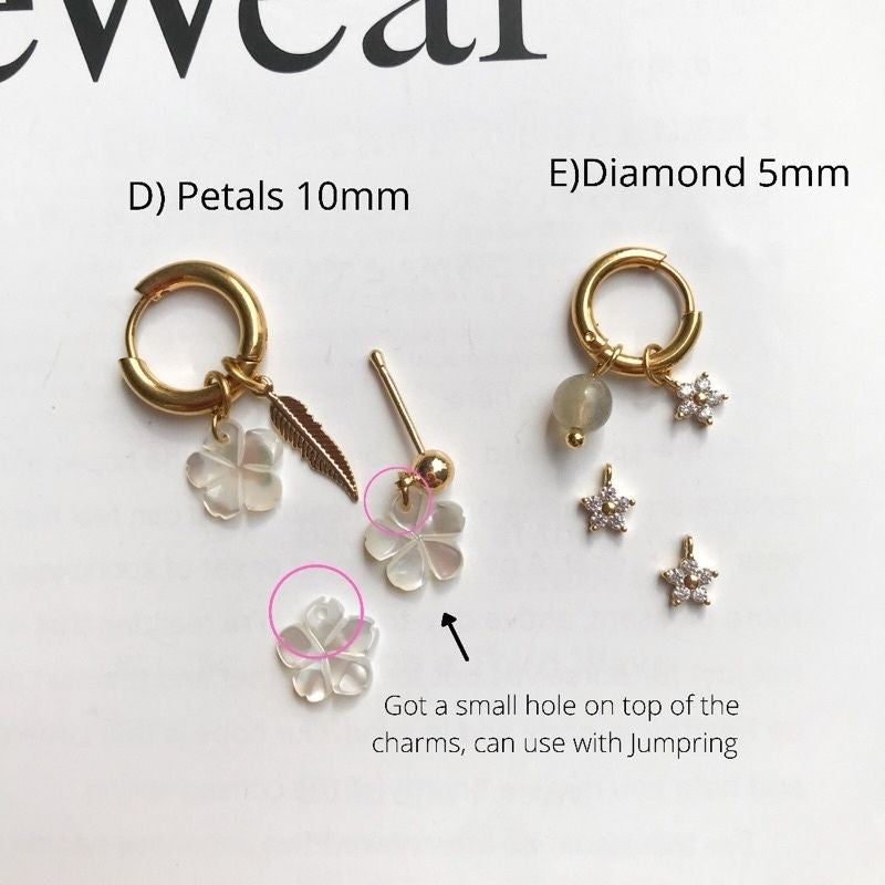 Flower charms 1pc - Made from natural shell