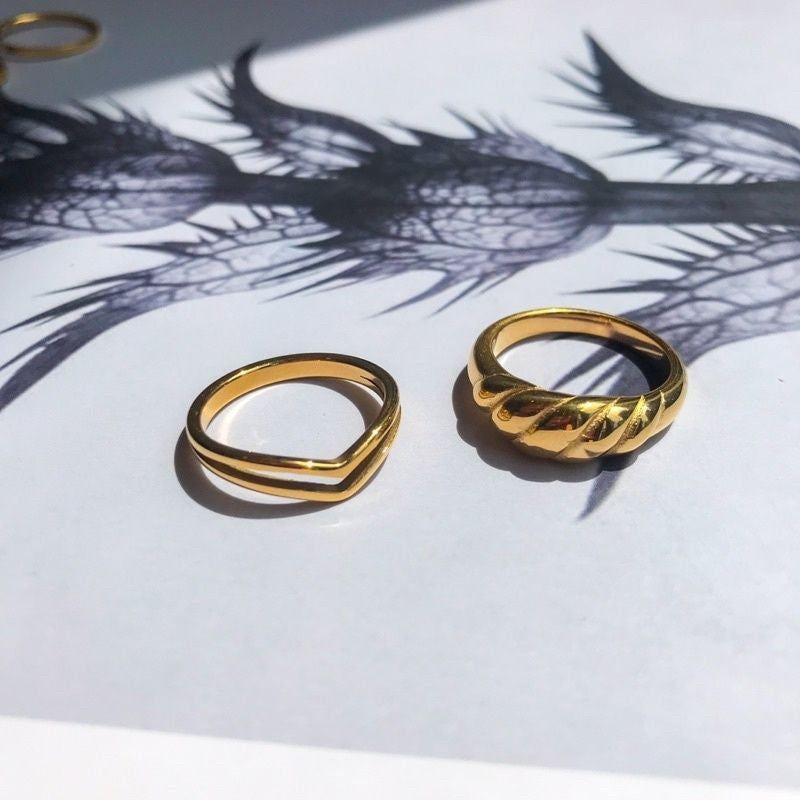 Minimalist Gold Ring 1pc - Stainless Steel