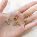 Key/ Diamond Love/ Locket Pendant 1Pc - 14K Rolled Gold