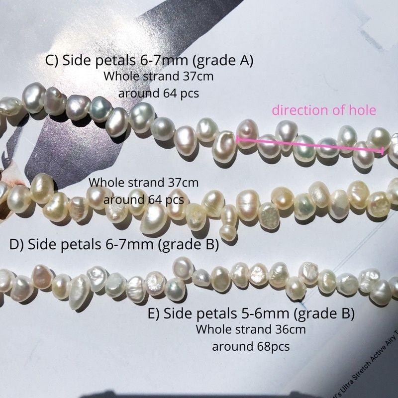 [1 strand] Pearls for diy/ Petals pearl toothpick pearls
