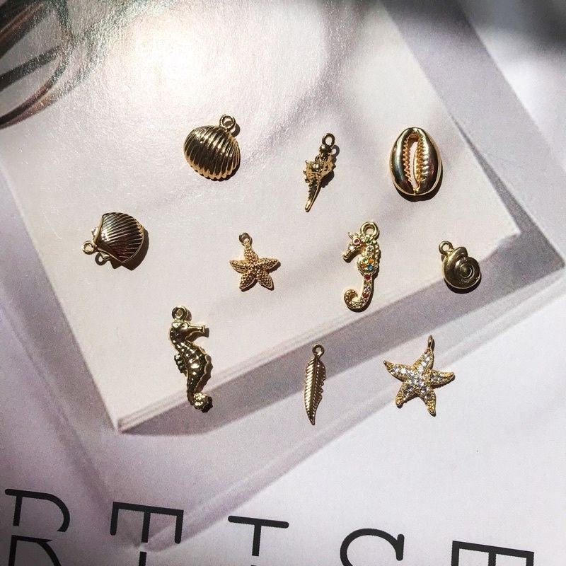 Sea Creatures Pendant 1Pc - 14K Rolled Gold