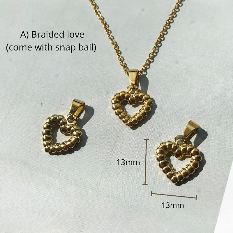 Love/ Oval Pendant 1 Pc - Stainless Steel (PVD coating)