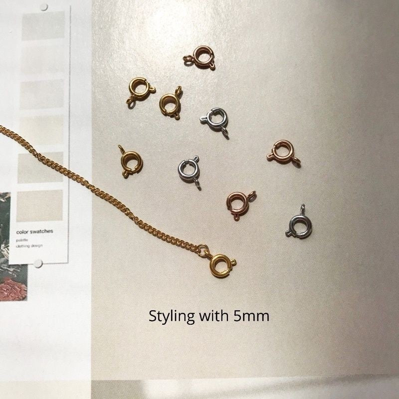 Spring clasp  Endings - Stainless steel / Gold Filled/ 925 silver