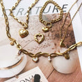 Stainless steel Love Pendant/ Gemstones Love Heart Shape 1Pc - Stainless Steel
