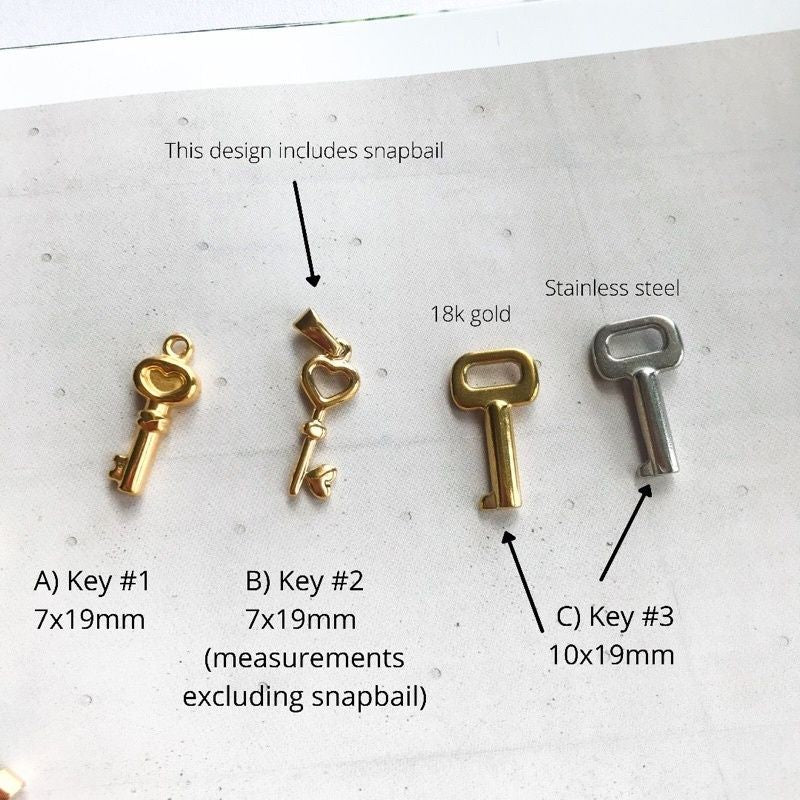 Key Pendant 1Pc - Stainless Steel